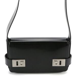 Salvatore Ferragamo Gancini Buckle Mini Messenger Bag in Glazed Calfskin